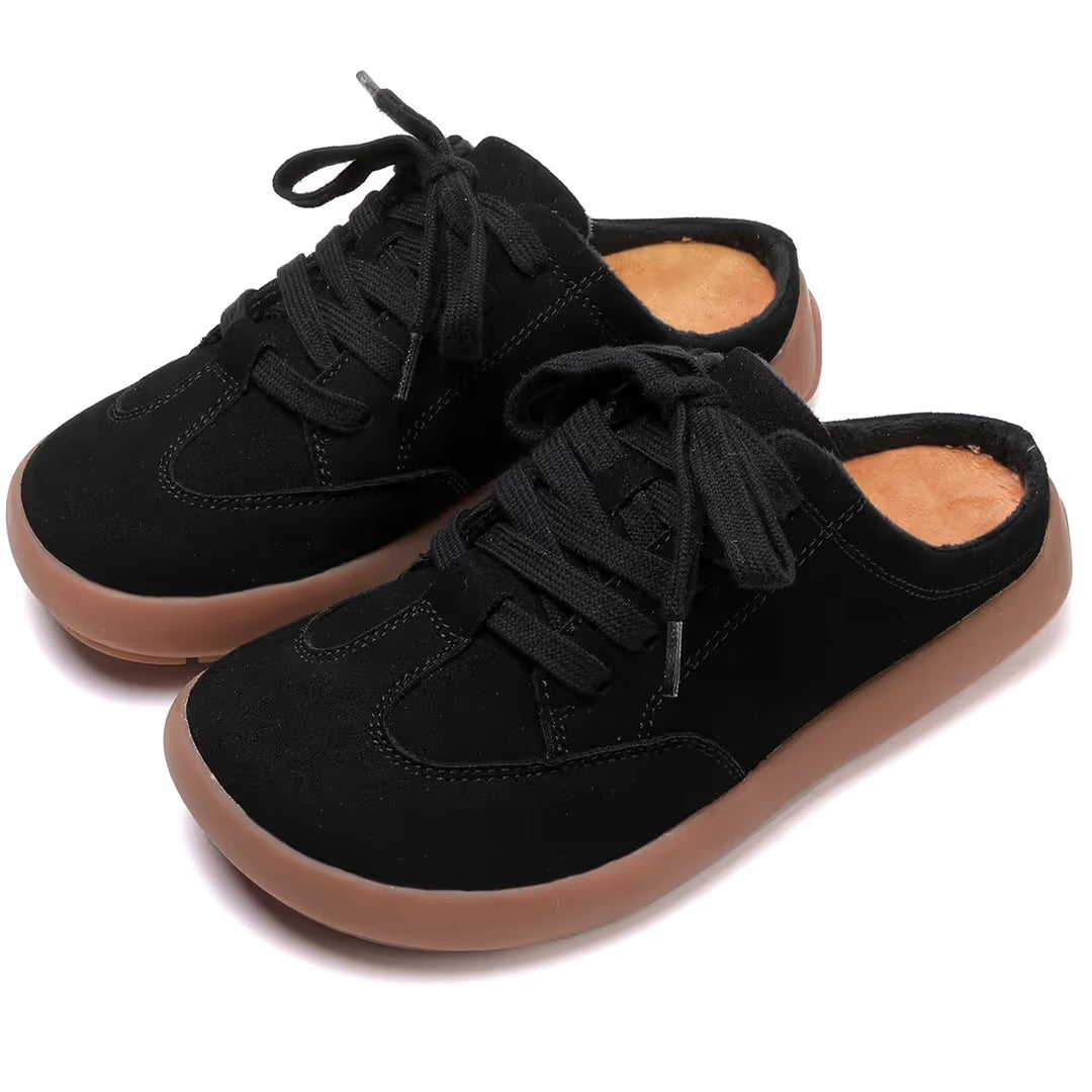 Women's Suede Slip-On Mule Sneakers – Cozy Indoor & Outdoor Comfort Shoes (EU 37)