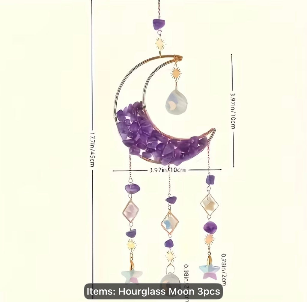 Amethyst Moon Crystal Suncatcher