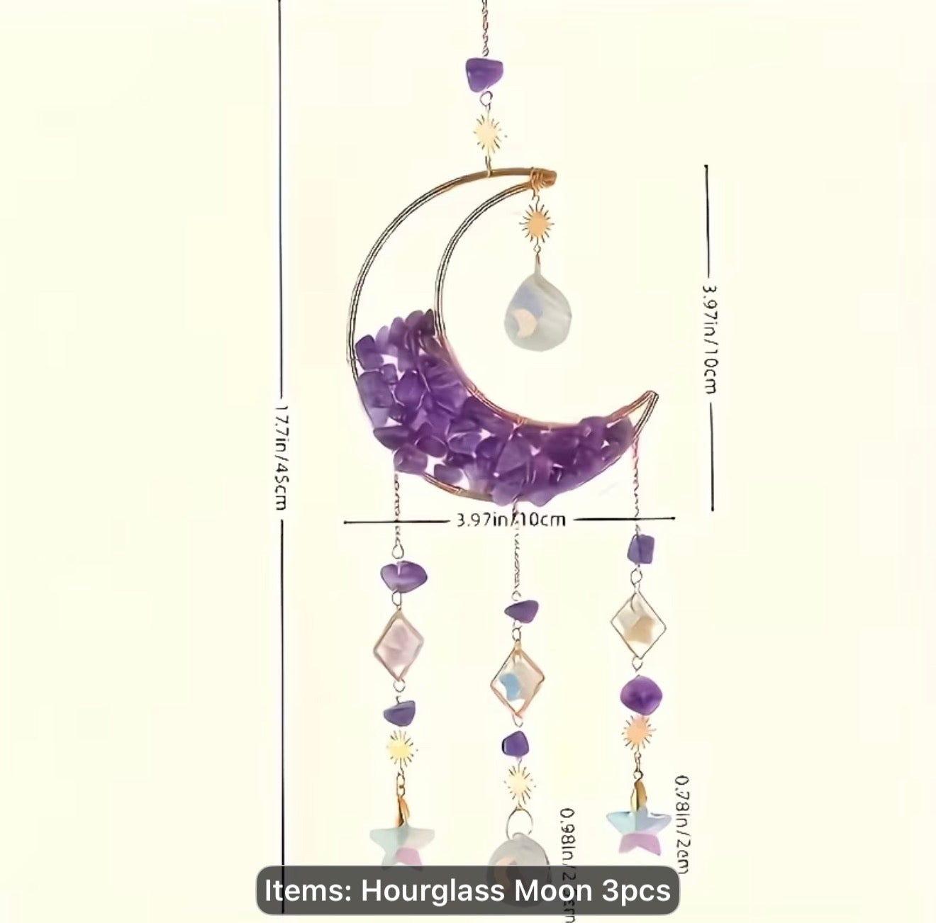 Amethyst Moon Crystal Suncatcher