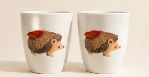 Hedgehog Ceramic Mug Set – Set of 2 | 220ml
