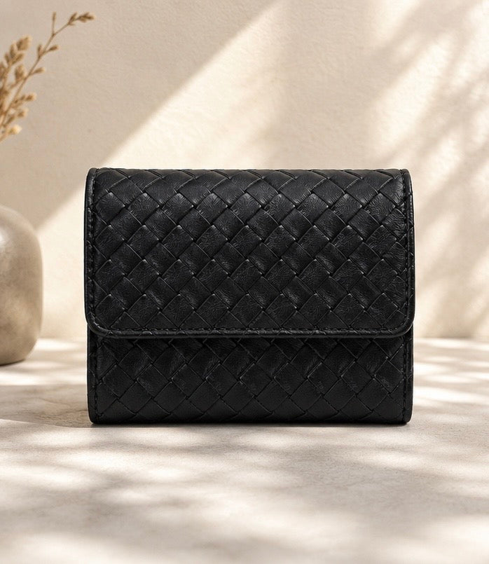 Woven Vegan Leather Wallet