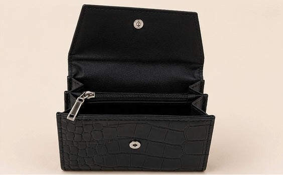 Noir Croc Mini Wallet