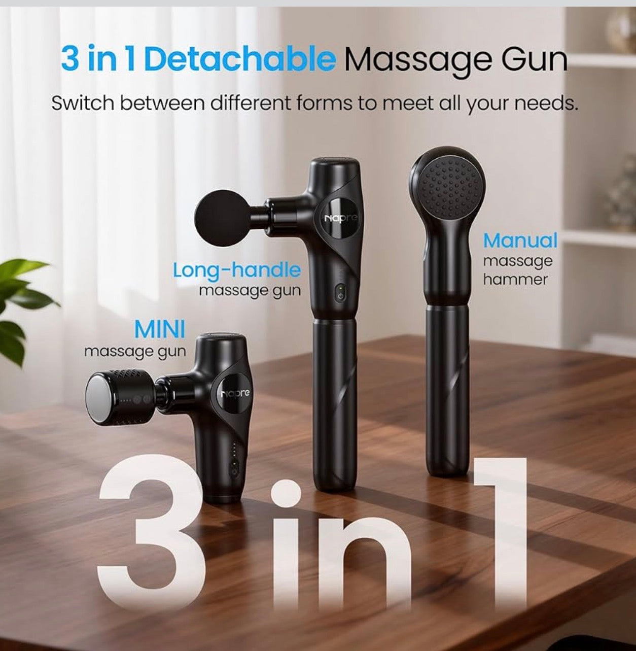 NAPRE 3-in-1 Hot & Cold Professional Massage Gun | Versatile Percussion Massager