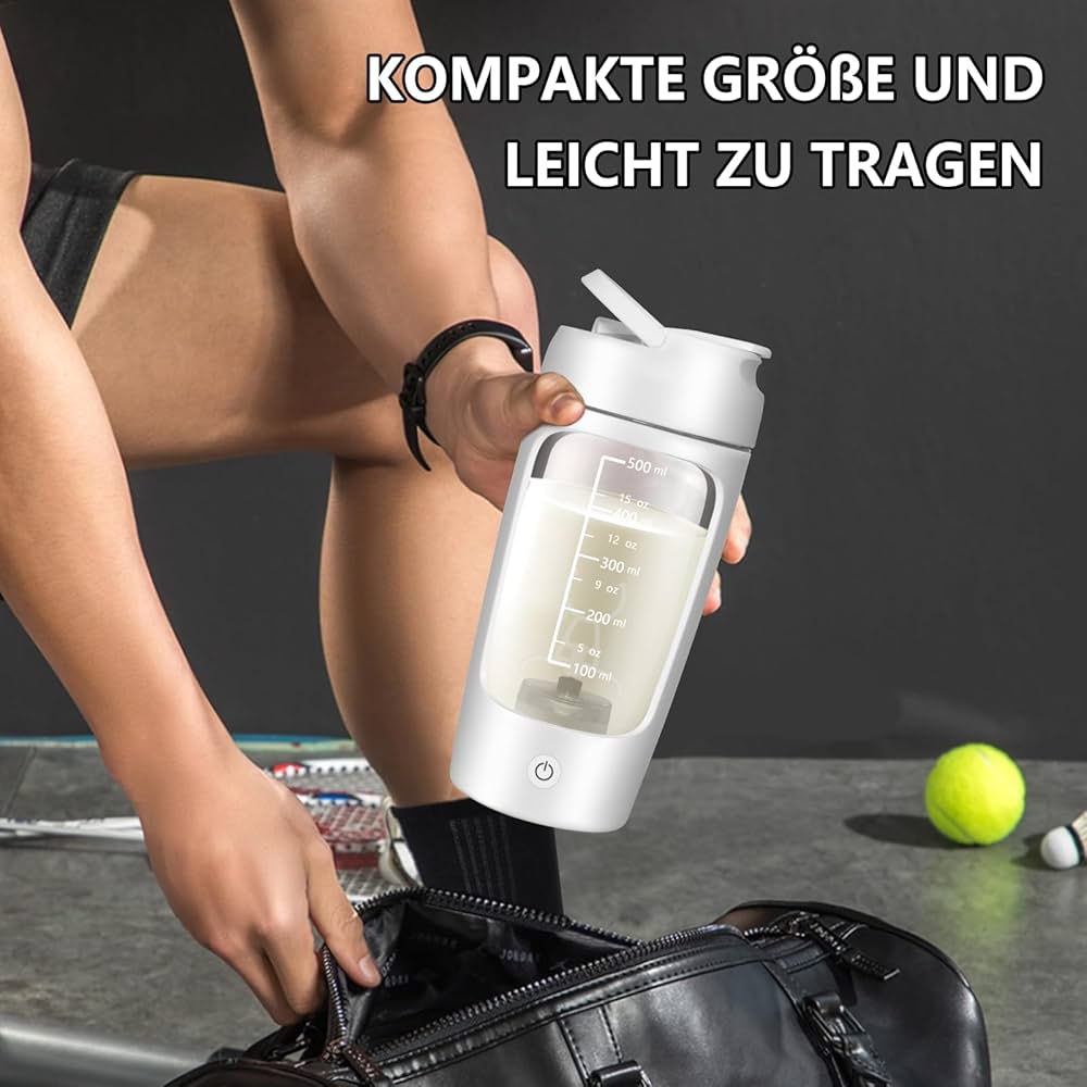 SOARFLY Electric Protein Shaker With Powder Compartment, 650 ml, USB Rechargeable, Mixer for Milk Shake, BPA-Free