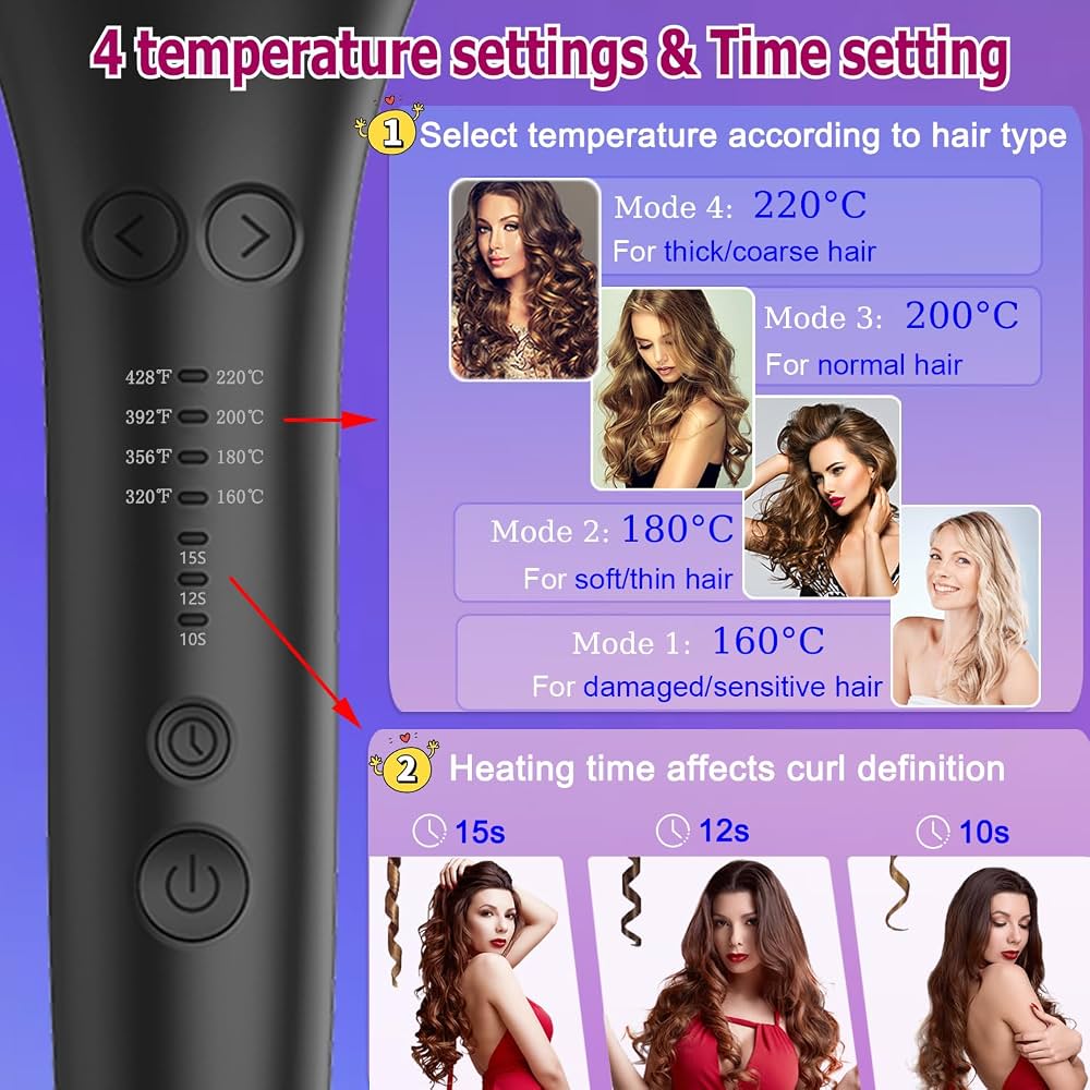 Automatic Hair Curler & Professional Rotating Curling Wand