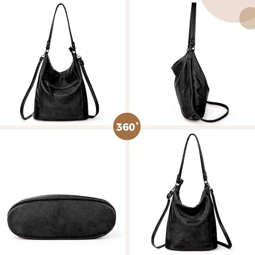 TANTOMI 2-Piece Genuine Leather Crossbody Handbag & Wallet Set