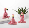 ZenYoga Flamingo Figurines – Set of 3 Resin Meditation Animal Sculptures for Home Decor