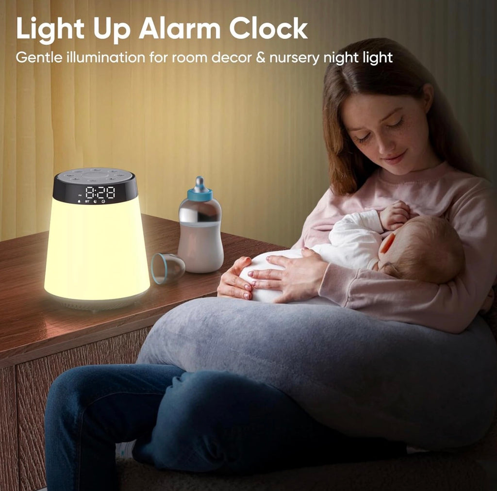 All-in-One Sunrise Alarm Clock & Bluetooth Speaker – White Noise Machine, 12-Color Night Light & Sleep Sound Machine