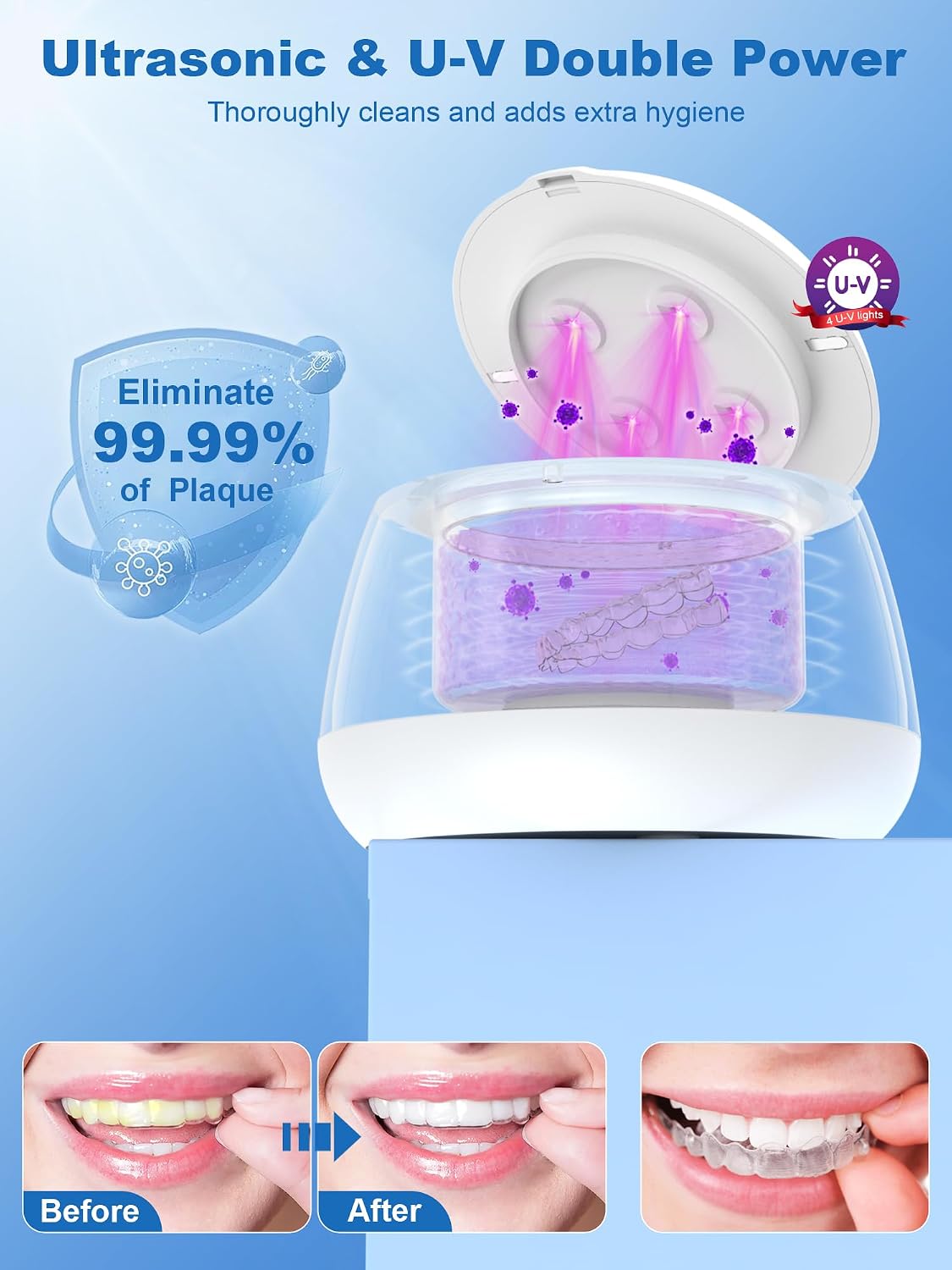 Ultrasonic Dental Pod Cleaner with U-V Sanitizing Technology