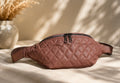 Quilted Mocha Brown Belt Bag