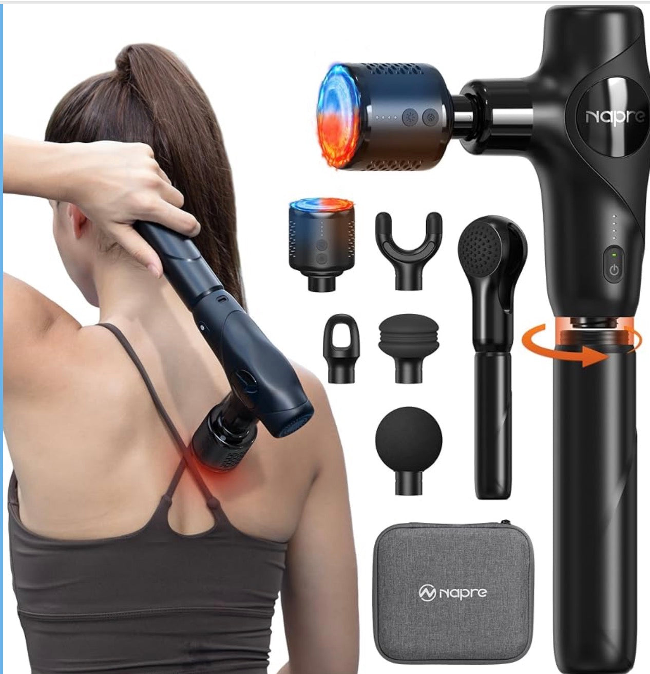 NAPRE 3-in-1 Hot & Cold Professional Massage Gun | Versatile Percussion Massager