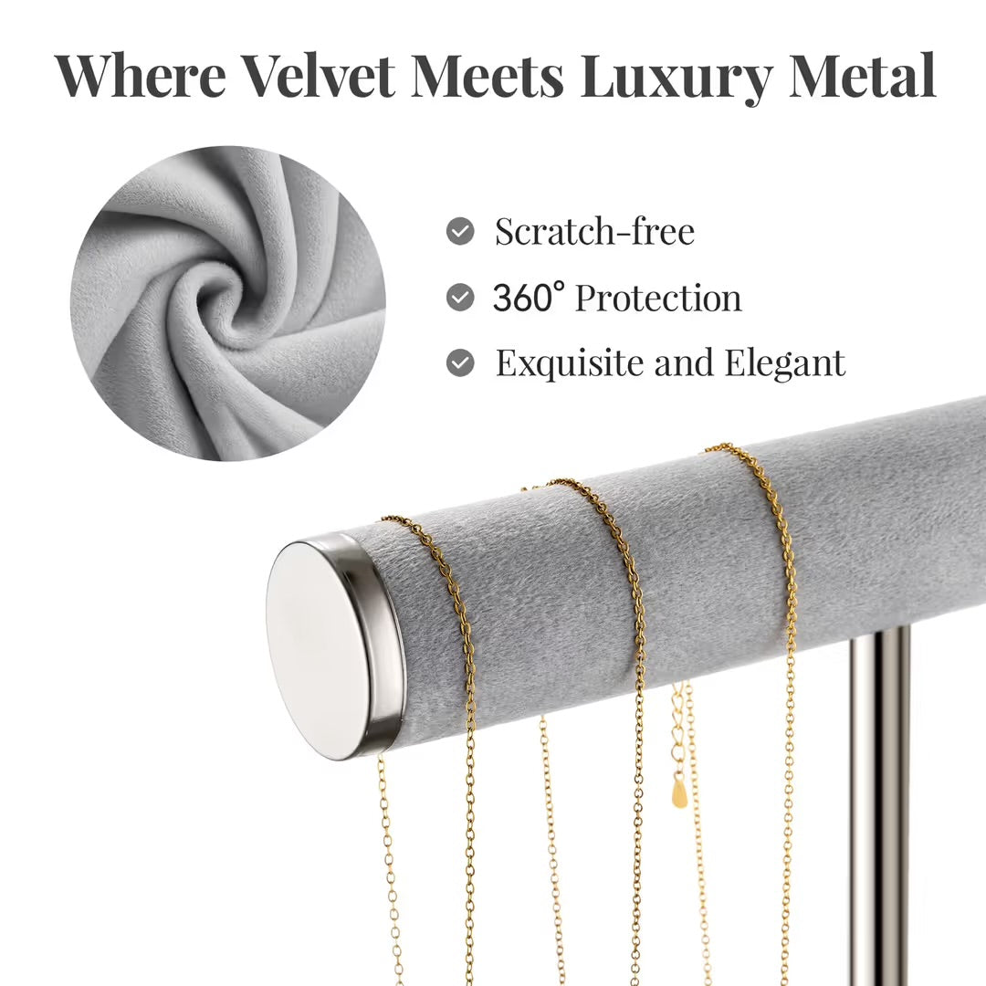 Luxury 3-Tier Velvet Jewelry Organizer & Display Stand