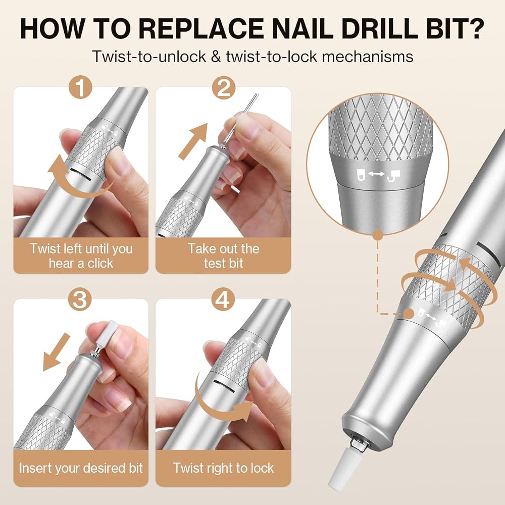Professional Electric Nail Drill 45.000RPM | Smart LCD Touch Screen E-File for Acrylic & Gel Nails