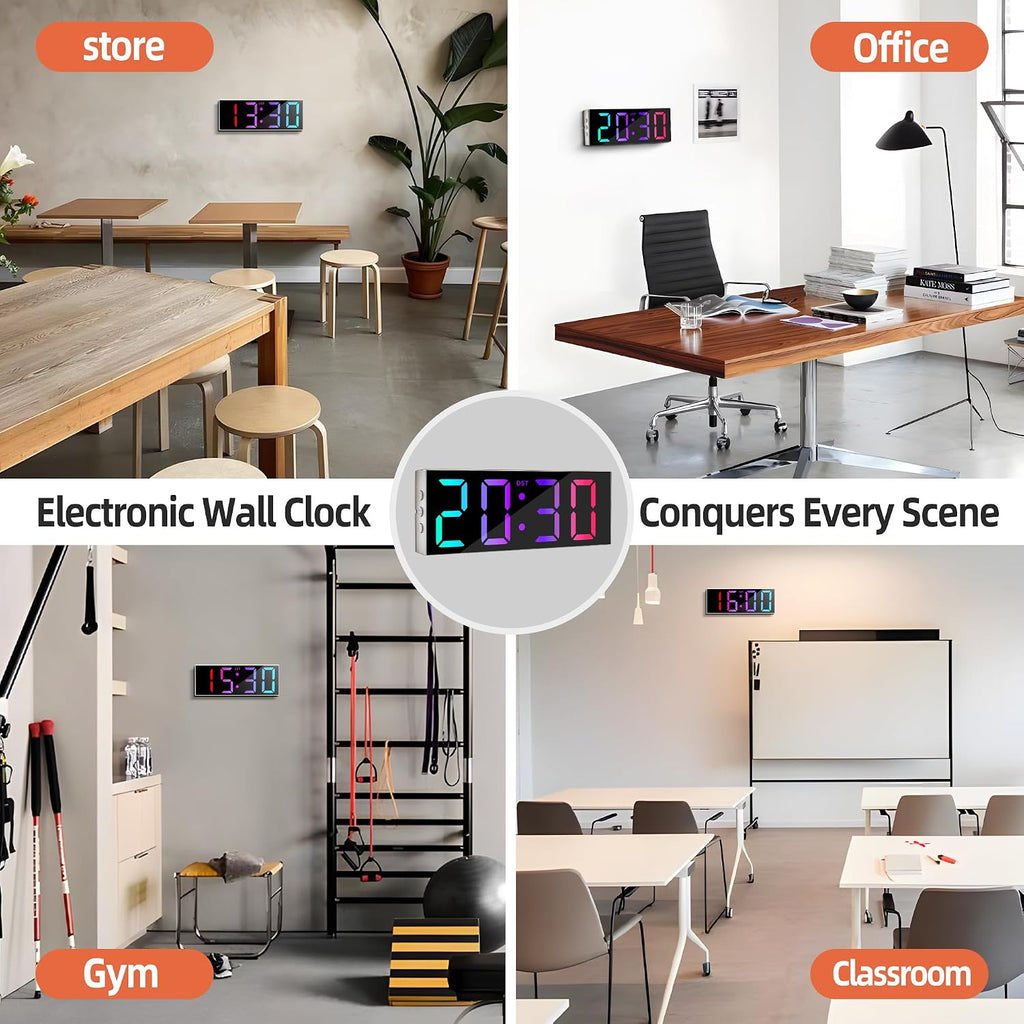 30.4 cm Large Digital Wall Clock with Remote Control