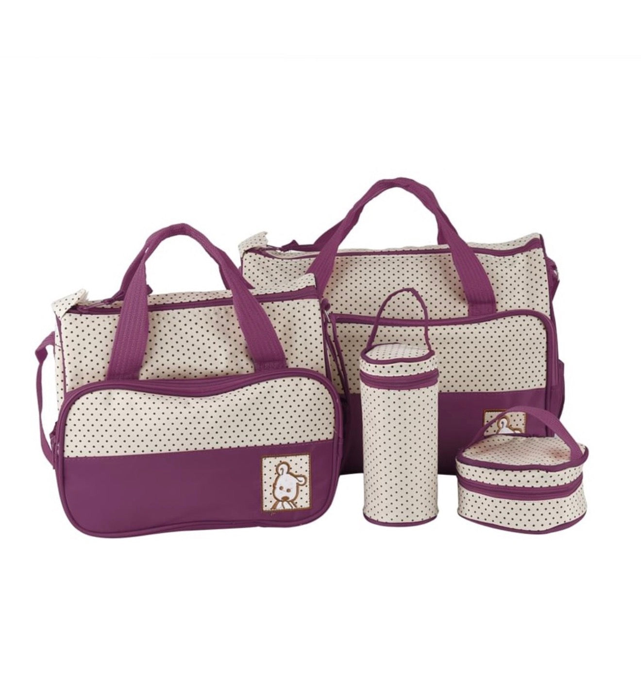 5-in-1 Waterproof Mummy & Baby Diaper Bag Set | Multi-Functional Travel Organizer