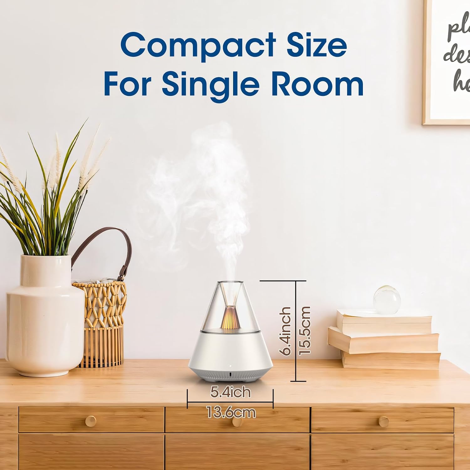 Ultrasonic Essential Oil Diffuser | 150ml Modern Aromatherapy Humidifier with Candle Light & Remote
