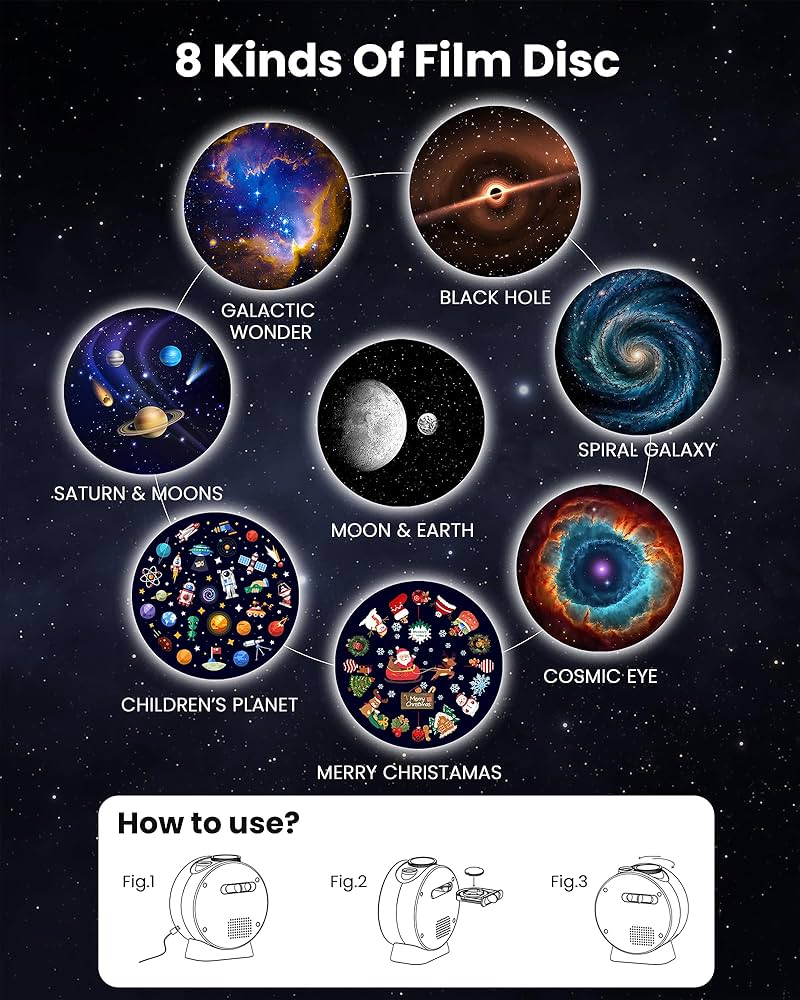 8-in-1 Realistic Galaxy Projector & Star Night Light