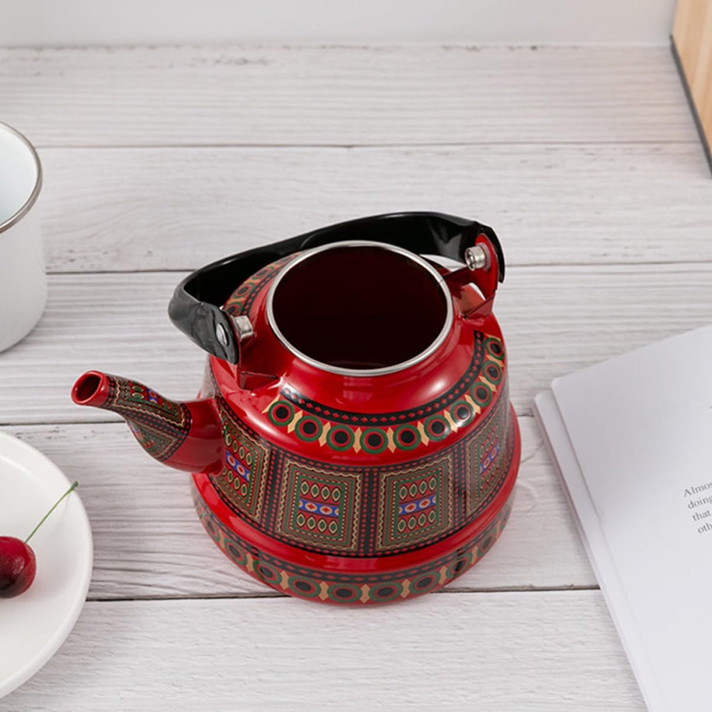 Garneck Vintage Red Enamel Teapot / Kettle 1.7 L