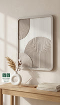 3D Fluted Arch Wall Decor – Minimalist Textured Wood Relief Art (40x30 cm)